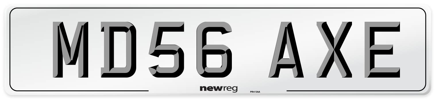 MD56 AXE Number Plate from New Reg